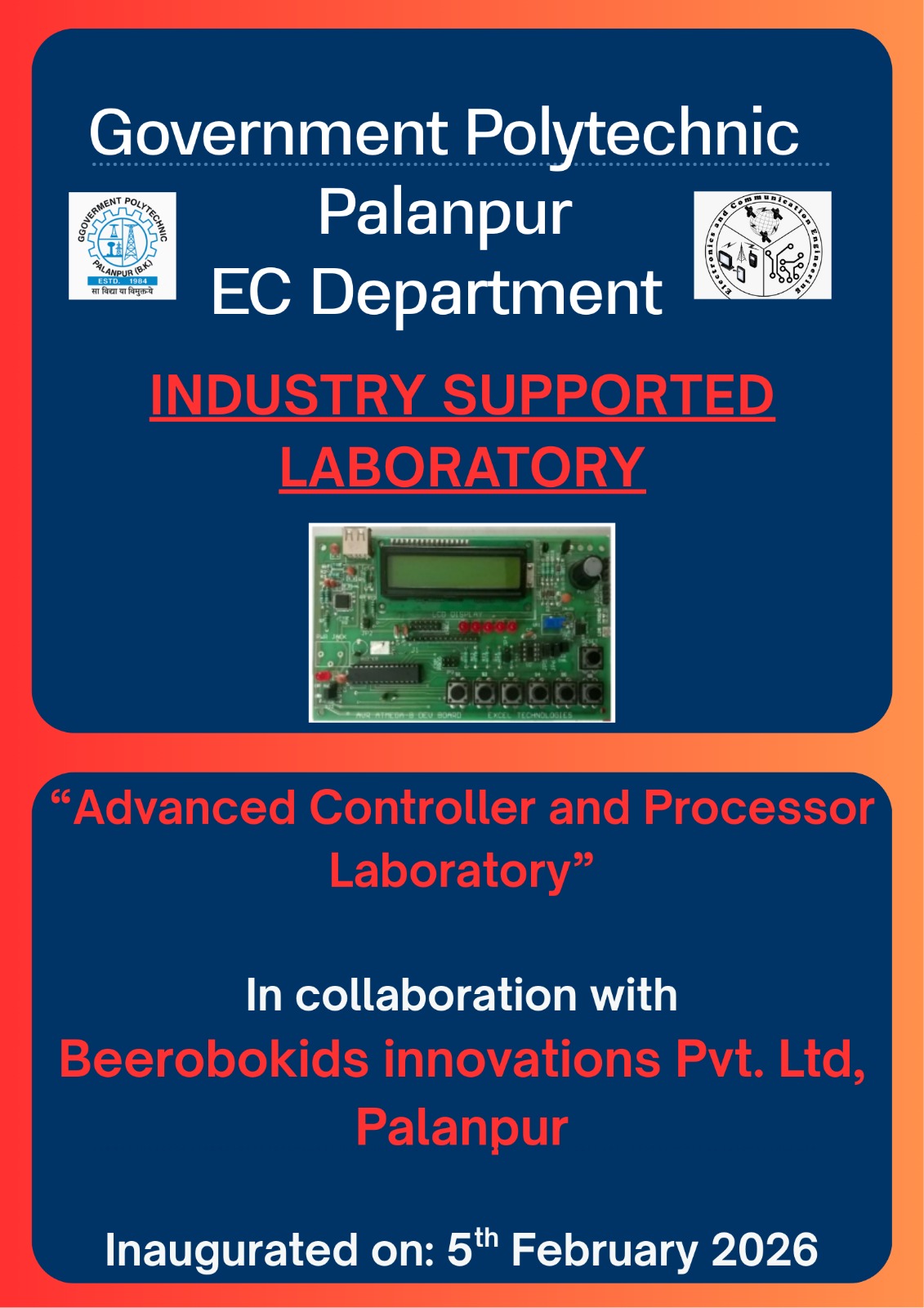 Inauguration poster — Advanced Controller and Processor Laboratory