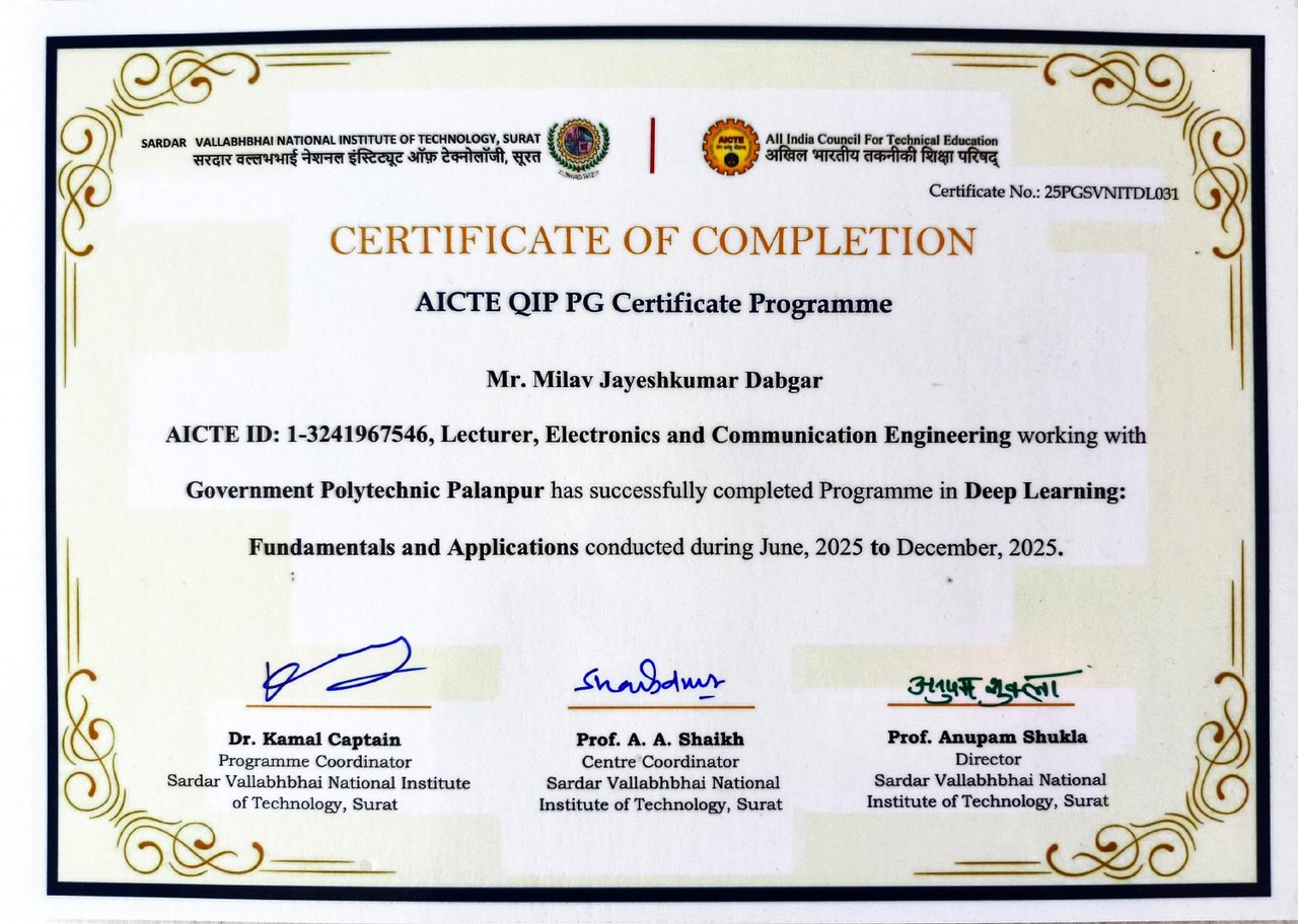 AICTE QIP Deep Learning Certification, Quantum Computing FDP & Industrial Training