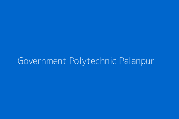 Government Polytechnic Palanpur - About Us